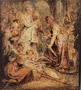 Aklixi standing between her daughters Peter Paul Rubens